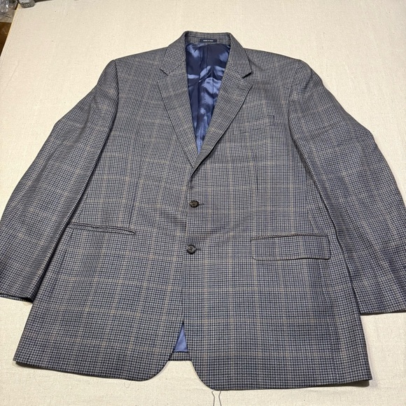 Vintage Ralph Lauren 46L Wool Silk Linen Blazer Sport Coat Jacket Gray Blue - Picture 1 of 9